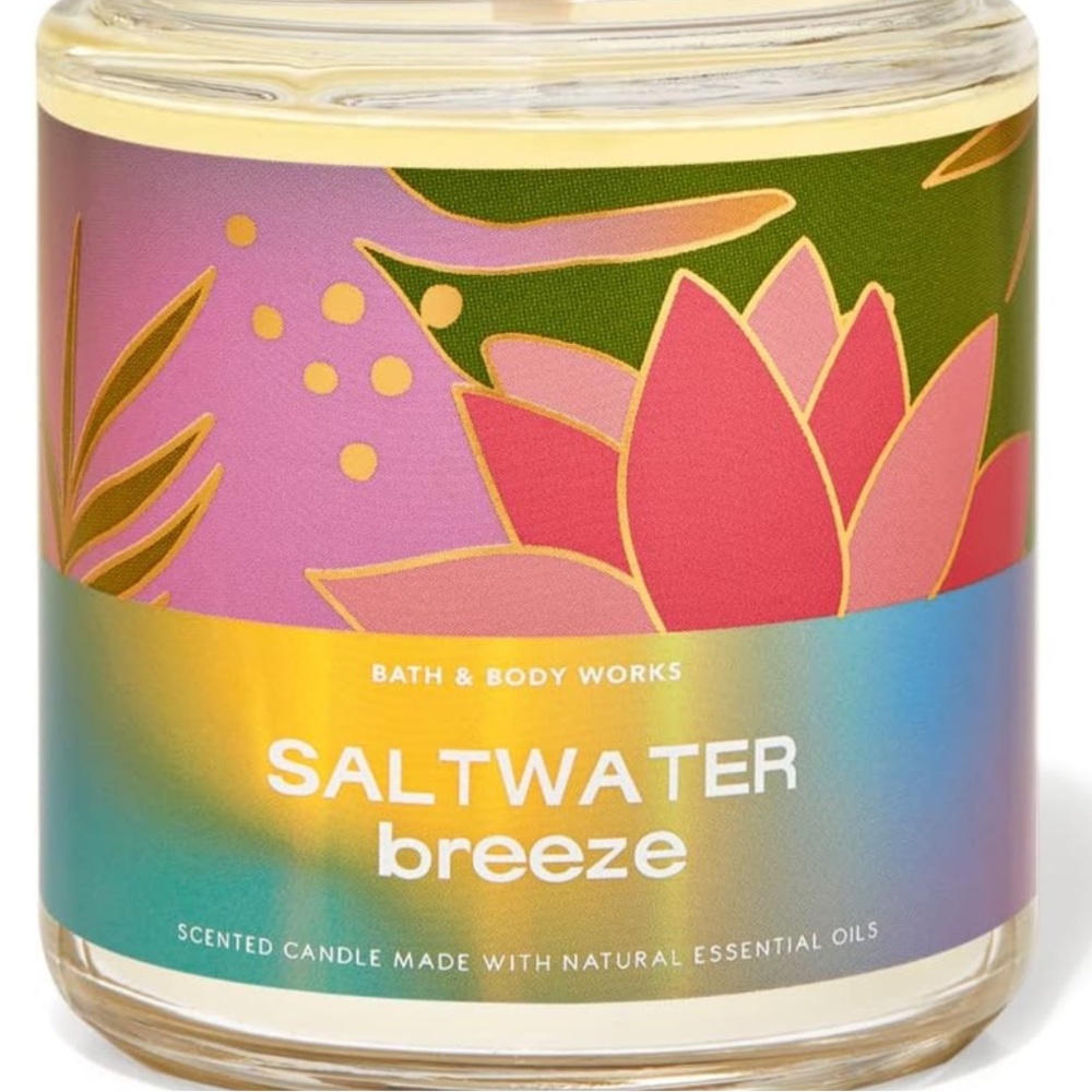 Bath and body works saltwater breeze single wick candle